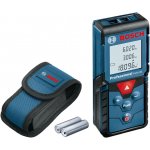 Bosch Professional Laser-Entfernungsmesser GLM 40, (Flächen-/Volumenberechnung, max. Messbereich: 40 m, 2x 1,5-V Batterien, Schutztasche), Blau